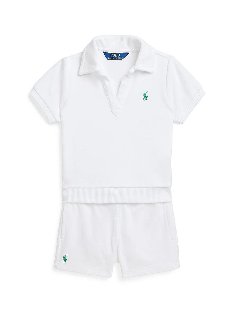 Ralph Lauren Little Girl's &amp; Girl's 2-Piece Terry Polo Shirt &amp; Shorts Set 1