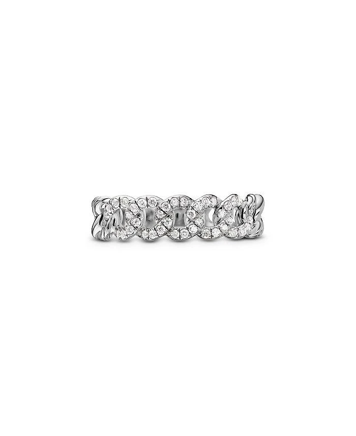 David Yurman Belmont Curb Link Narrow Ring with Pavé Diamonds