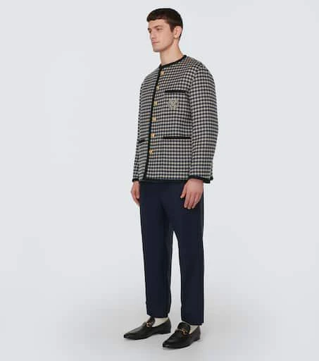 Gucci Interlocking G gingham wool jacket 2