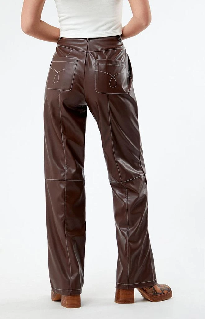 Daisy Street Faux Leather Contrast Trousers 4