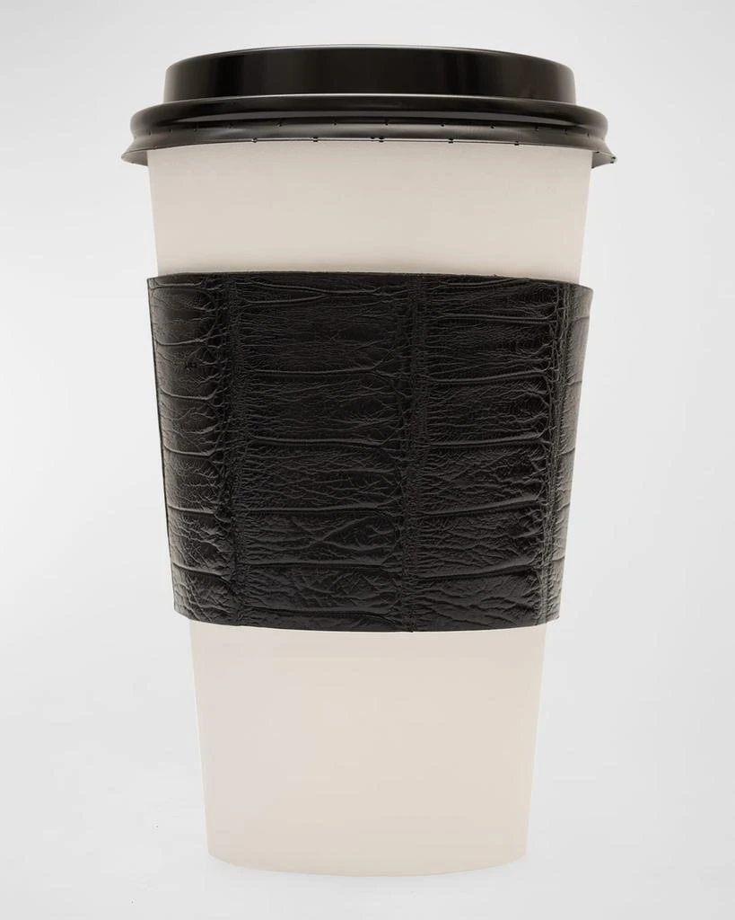 Abas Men's Matte Alligator Leather Cup Sleeve 1