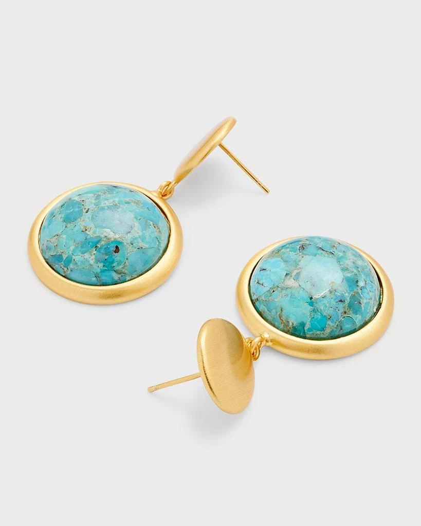 NEST Jewelry Brushed Gold Turquoise Drop Earrings 3