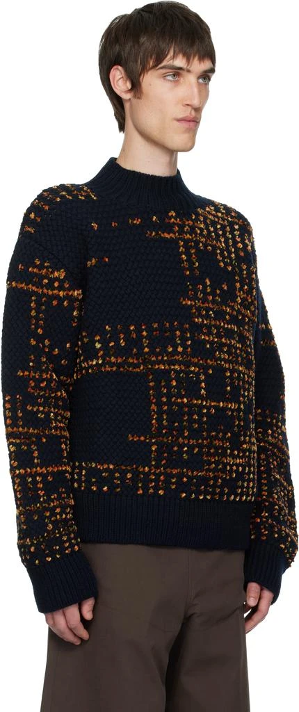 Dries Van Noten Black Jacquard Wool Turtleneck 2