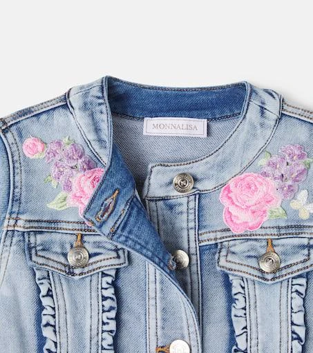 MONNALISA Embroidered denim jacket 3