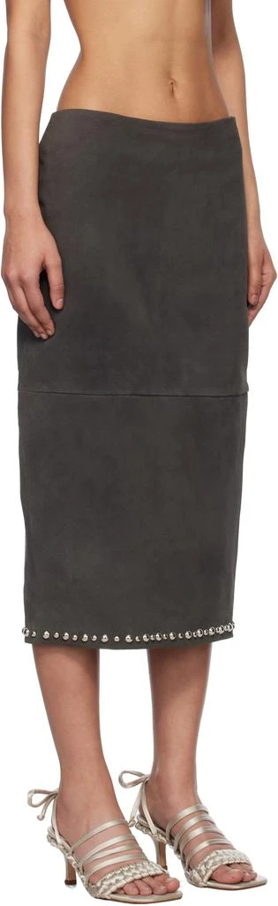 Gimaguas Gray Bella Suede Maxi Skirt 2