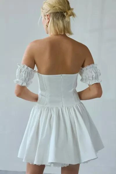 Glamorous Glamorous Drop-Waist Corset Lace-Trim Mini Dress 4