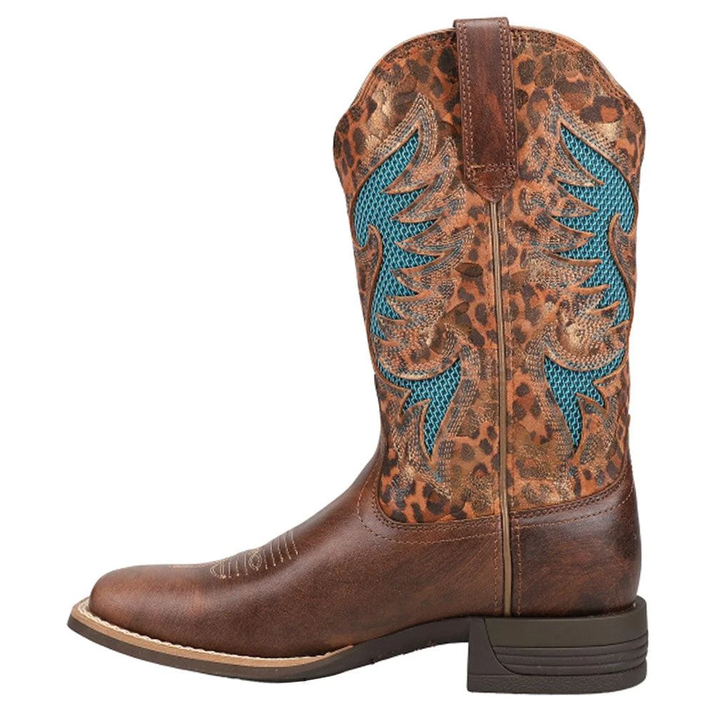 Ariat Pinto VentTEK Leopard Tooled Inlay 360 Square Toe Cowboy Boot 3