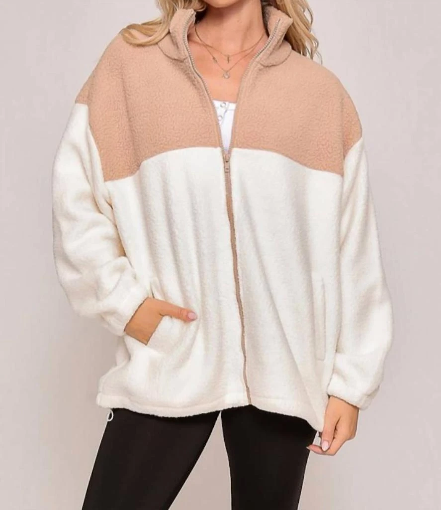 Timing Two Tone Jacket In Beige 1