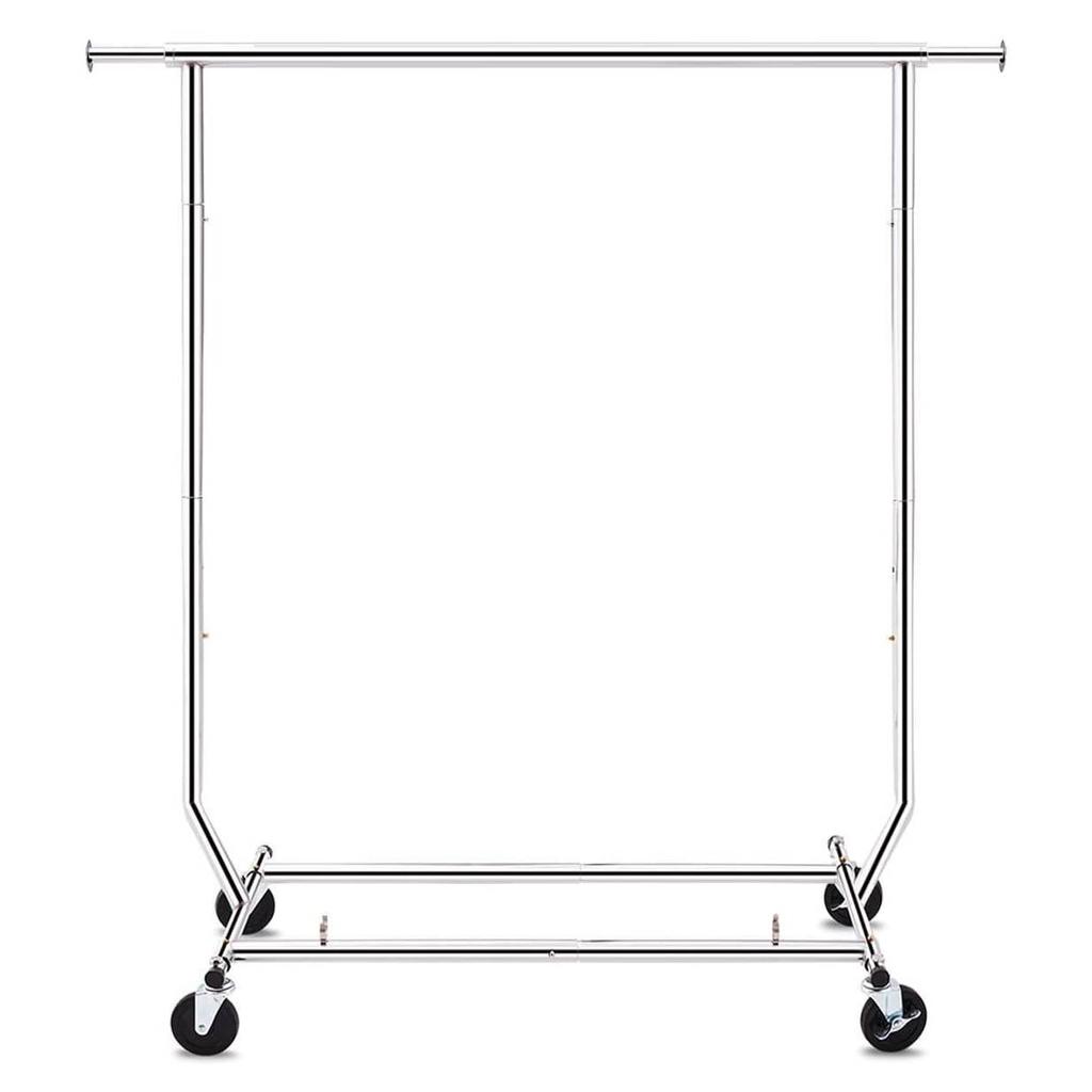 QuikFurn Heavy Duty Metal Clothing Garment Rack with Lockable Wheels - 250 lbs. Capacity