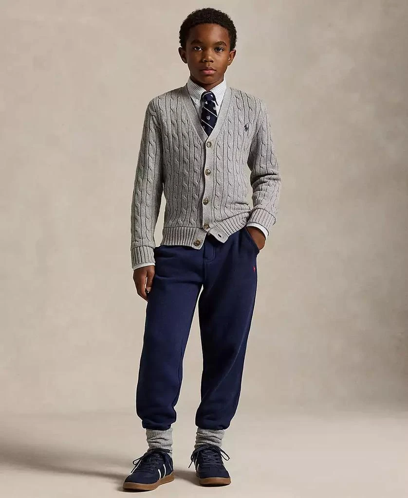 Ralph Lauren Big Boys Cable-Knit Cotton V-Neck Cardigan Sweater 2