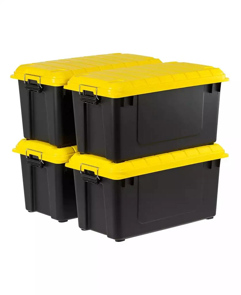 IRIS USA 4Pack 82qt/20gal WeatherPro Storage Utility Tote Container Box, Yellow