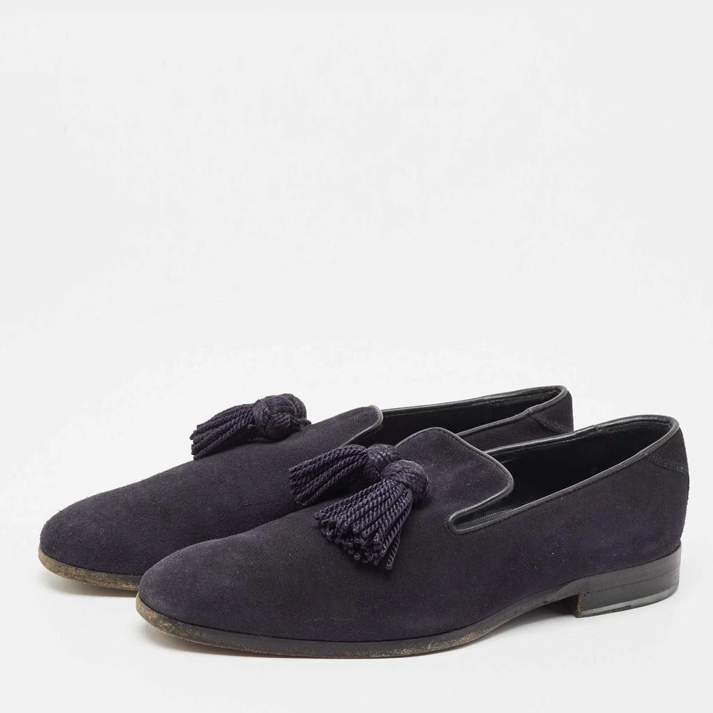 Jimmy Choo Jimmy Choo Navy Blue Suede Foxley Smoking Slippers Size 41 2