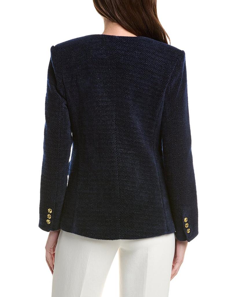 English Factory Structured Lapelless Textured Jacket