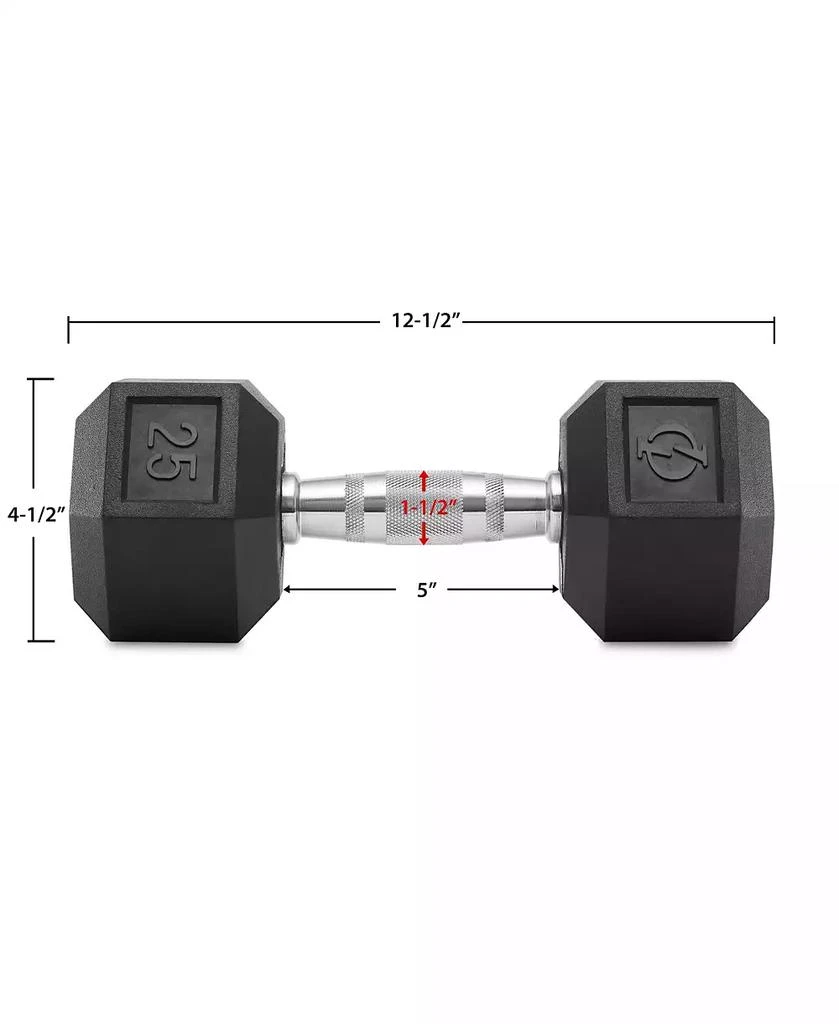 Philosophy Gym Rubber Coated Hex Dumbbell Hand Weight, 25 lbs 6