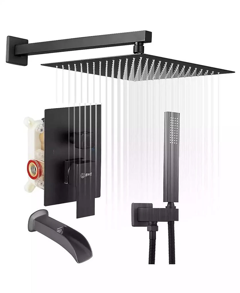 Greenspring 3-Spray Patterns With 2.5 GPM 12 in. Showerhead Wall Mounted Dual Shower Heads With Valve