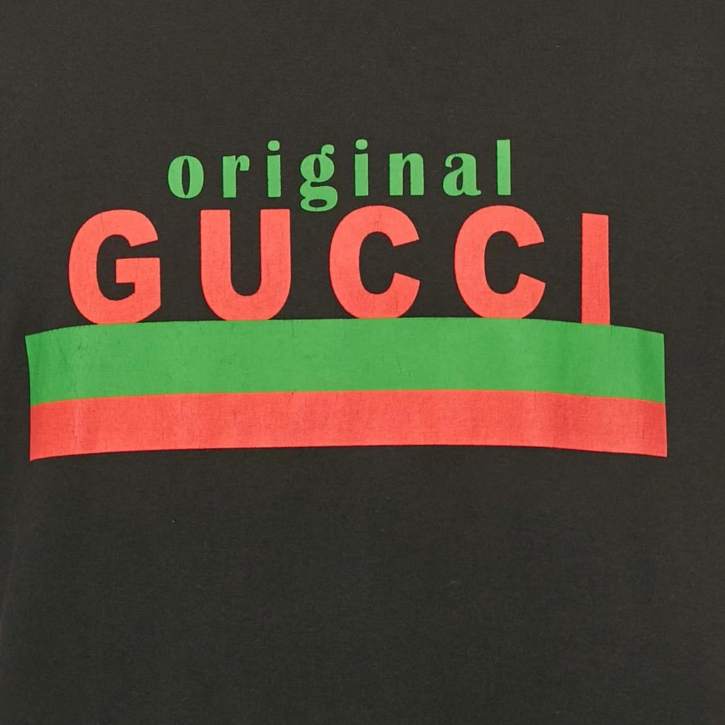 Gucci Gucci Black Logo Print Jersey Crewneck T-Shirt L 3