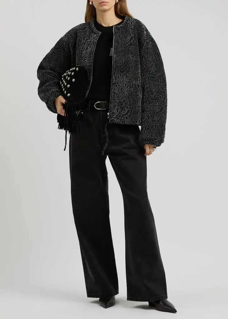 Isabel Marant Étoile Abelina velvet devoré bomber jacket 4