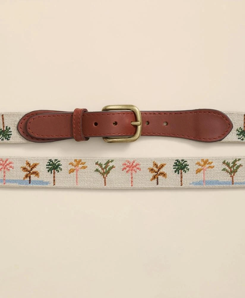 Brooks Brothers Smathers 
Branson Needlepoint Desert Palms Belt 2