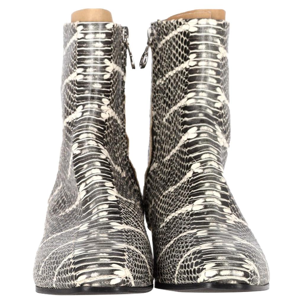 AEYDE Snakeskin-Effect Ankle Boots in Animal Print Leather