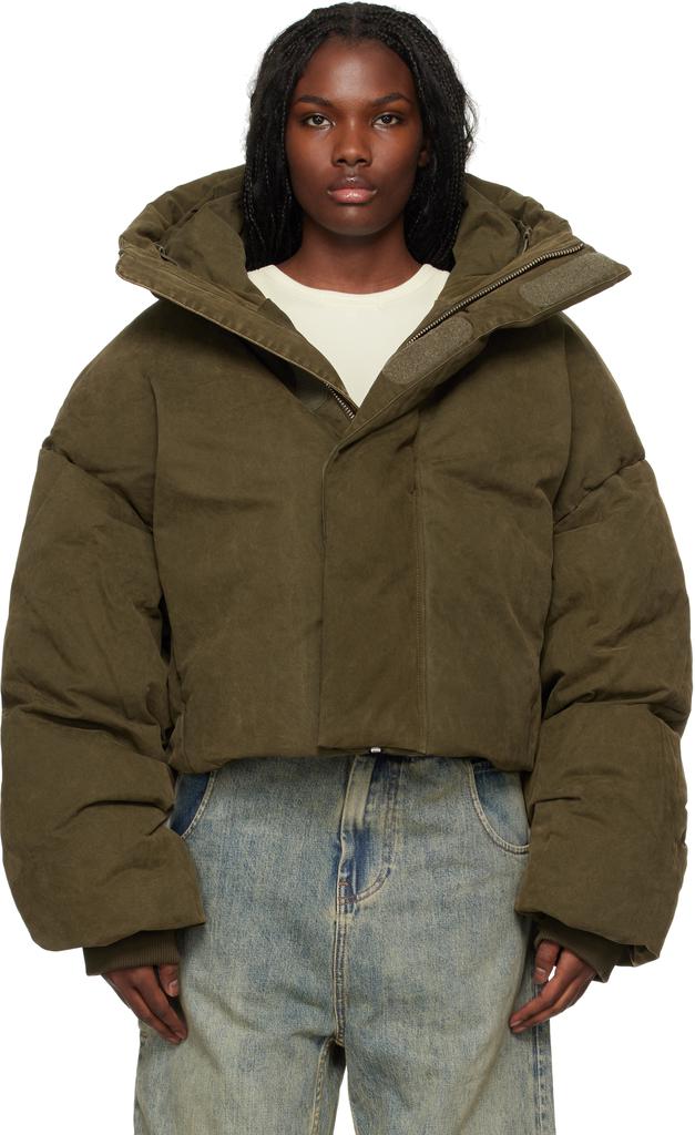 Entire Studios Khaki MML Hooded Puffer Down Jacket