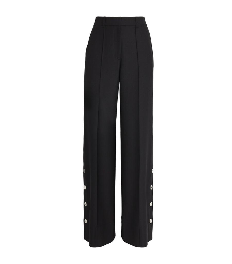 ME+EM Button-Cuff Wide-Leg Trousers