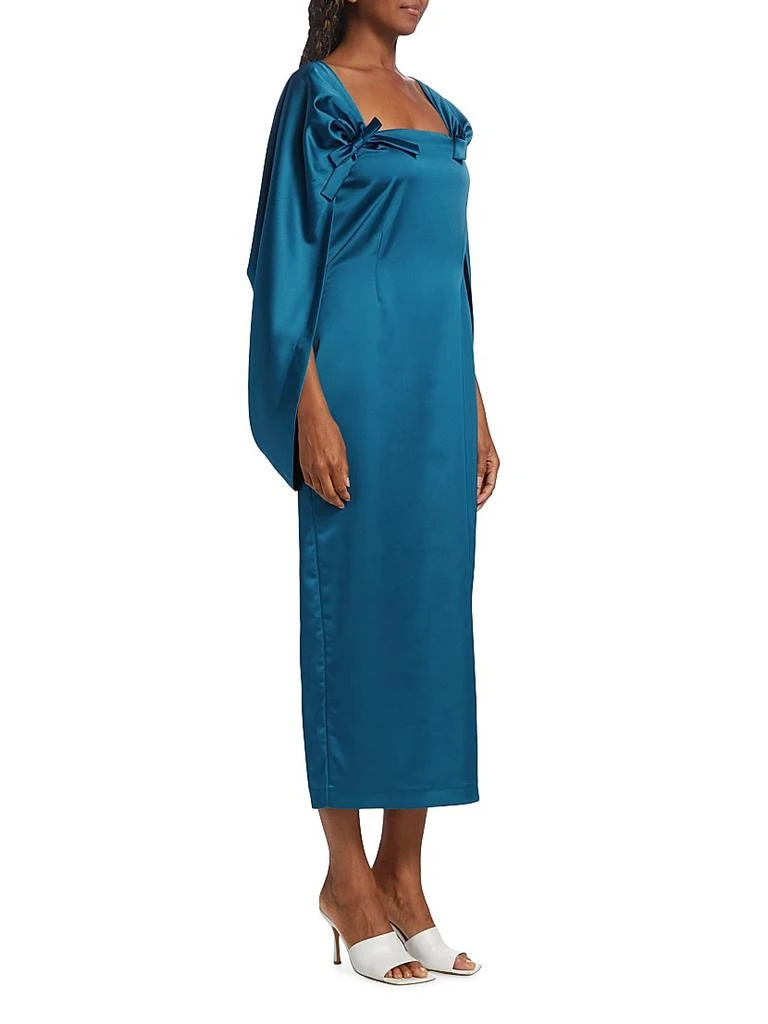 Bernadette August Satin Cape Midi-Dress 4