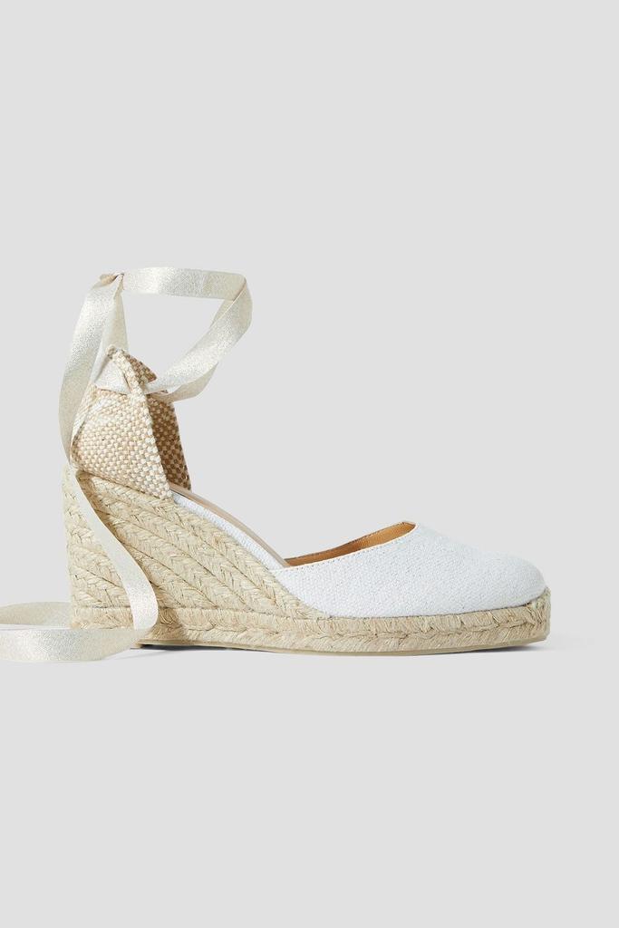 CASTAÑER Carina 80 metallic canvas wedge espadrilles