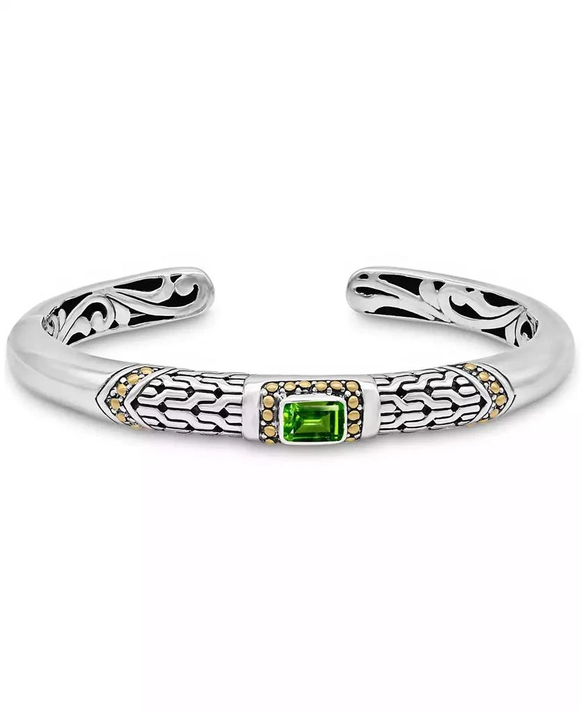 DEVATA Peridot and Legian Cuff Bracelet in Sterling Silver and 18K Gold Accents new arrivals