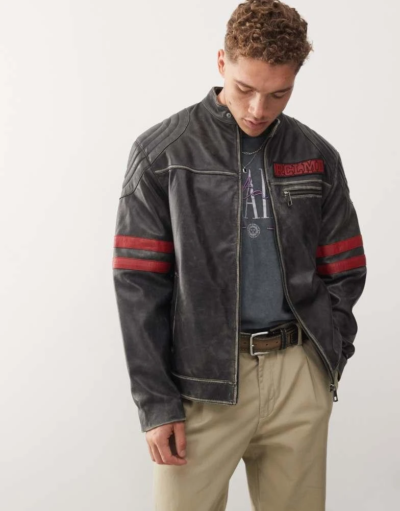 Reclaimed Vintage Reclaimed Vintage real leather motor jacket 1
