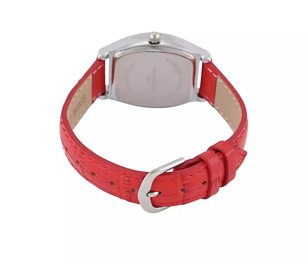 Peugeot Women's 26 x 32mm Cushion Shape Watch with Red Leather Band