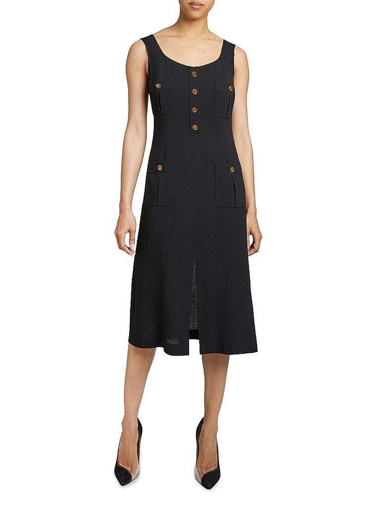 Santorelli Virgin Wool A-Line Midi-Dress 2