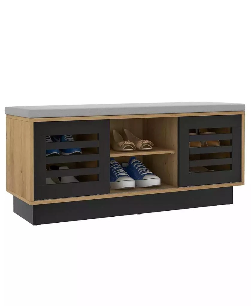 Costway Shoe Storage Bench with Cushion and Shoe Rack Organizer for Entryway