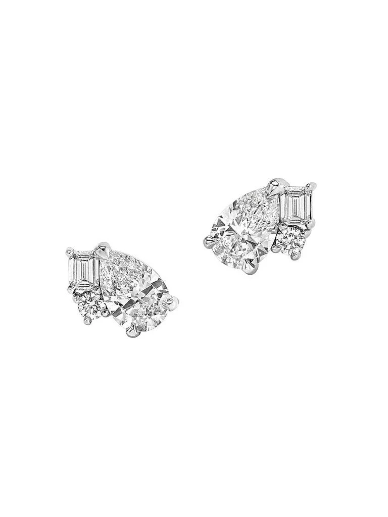 VRAI Chateau 14K White Gold & 1.55 TCW Lab-Grown Diamond Cluster Stud Earrings 1