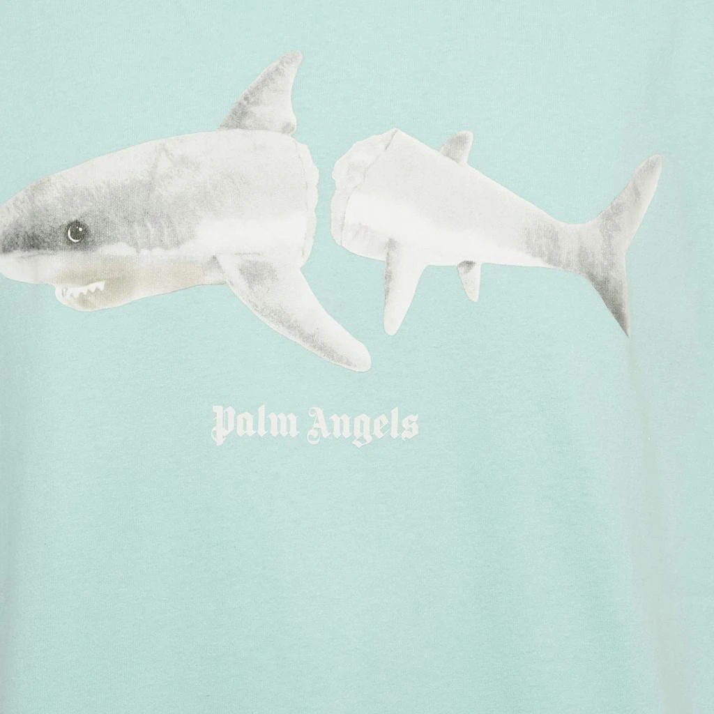 Palm Angels Palm Angels Gnawed Blue Shark Print Cotton T-Shirt XL 3