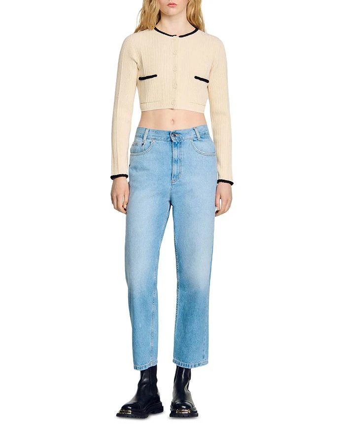 Sandro Bobo Pointelle Cropped Cardigan 5