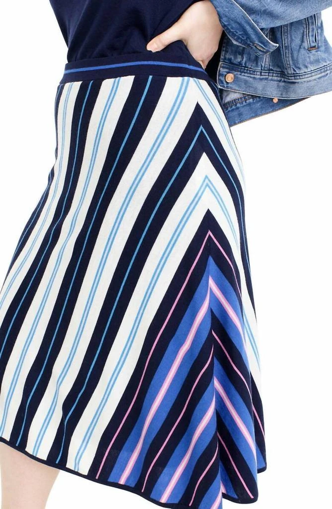 J. Crew J.Crew - Diagonal Stripe Merino Wool Midi A Line Skirt 6