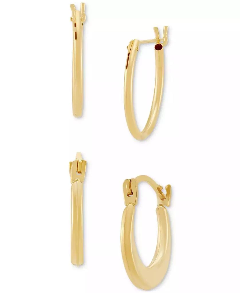 Macy's Children's 2-Pc. Set Hoop Earrings in 14k Yellow Gold 2