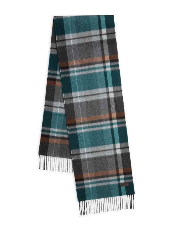 Hickey Freeman Plaid Cashmere Scarf 2