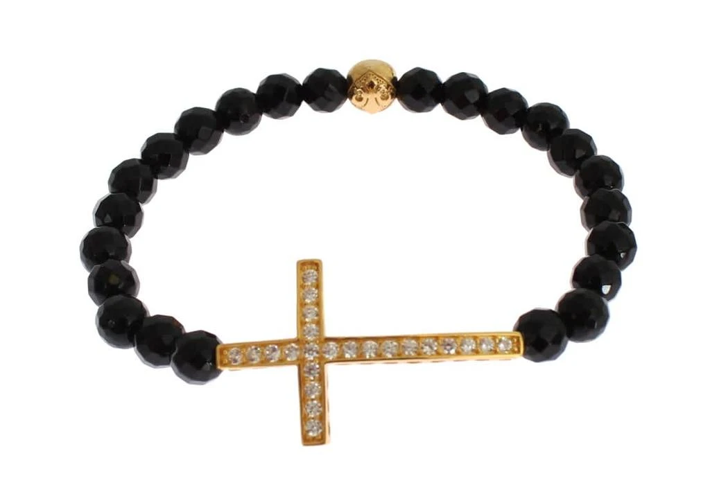 Nialaya Agate Stone gold CZ Cross 925 Women
s Bracelet 2