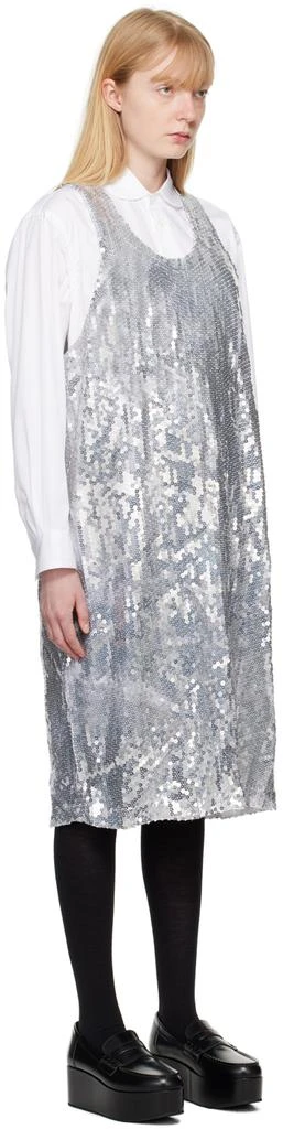 Black Comme des Garçons Silver Sequin Midi Dress 2