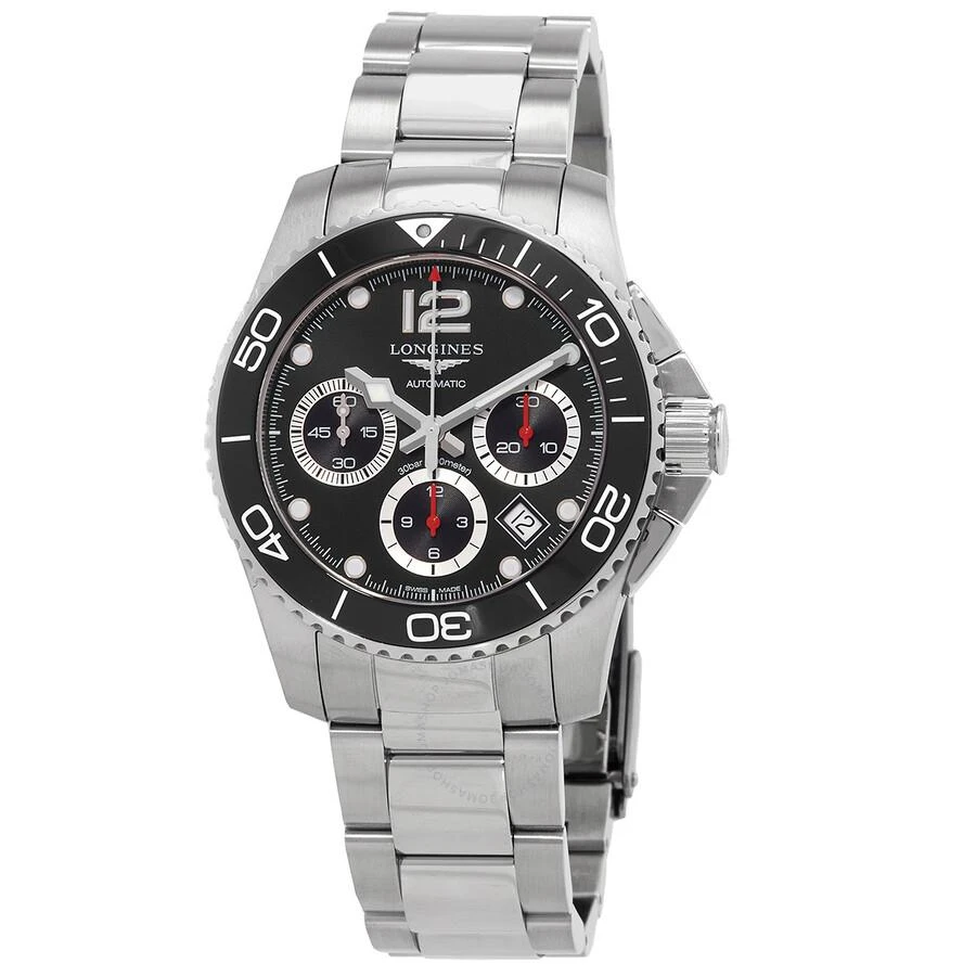 Longines Hydroconquest Chronograph Automatic Black Dial Unisex Watch L37834566 1