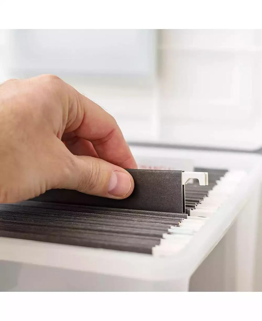 IRIS USA File Box WeatherPro Portable File Organizer Plastic File Box for Letter File w/ Organizer-Lid, Durable Lid and Seal w/ Secure Latching Buckles, Stackable and Nestable, Pearl 19 Qt. 1 Pack 3