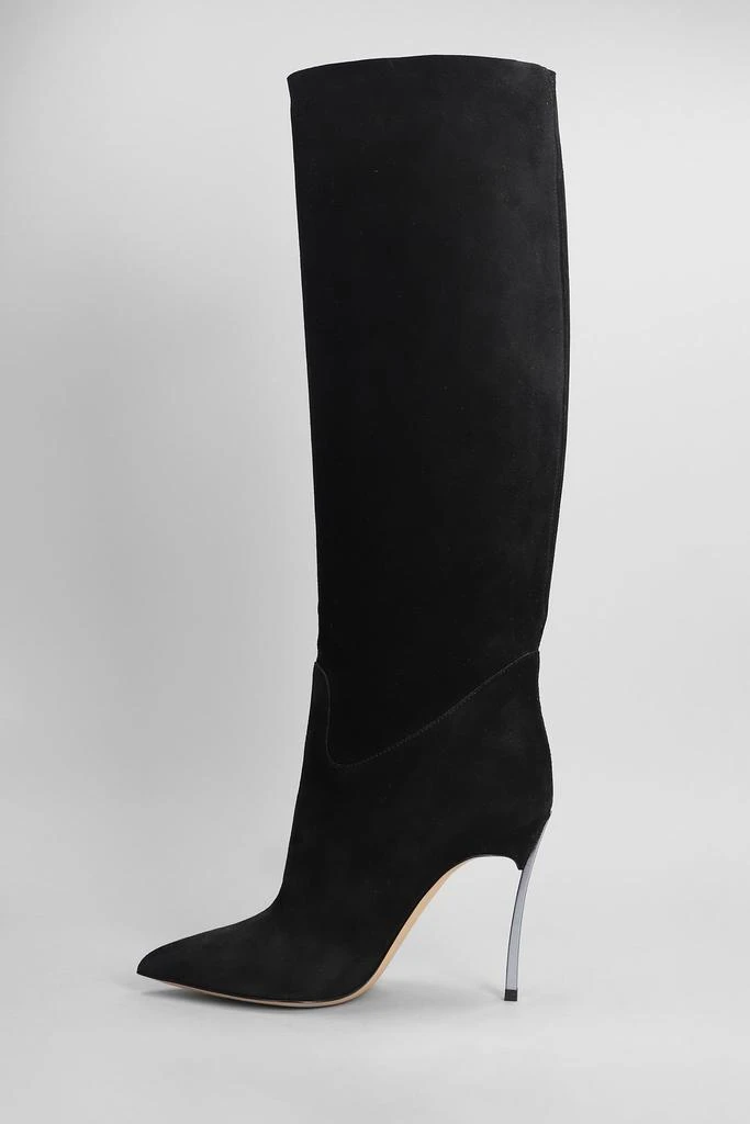 CASADEI Blade High Heels Boots In Black Suede 3