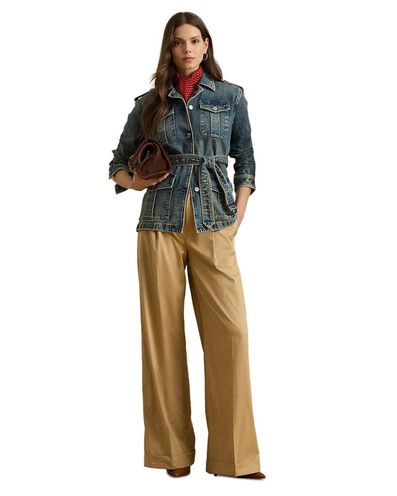 Ralph Lauren Pleated Cotton Twill Wide Leg Pants 1