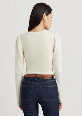 Ralph Lauren Cotton-Blend Puff-Sleeve Sweater 2