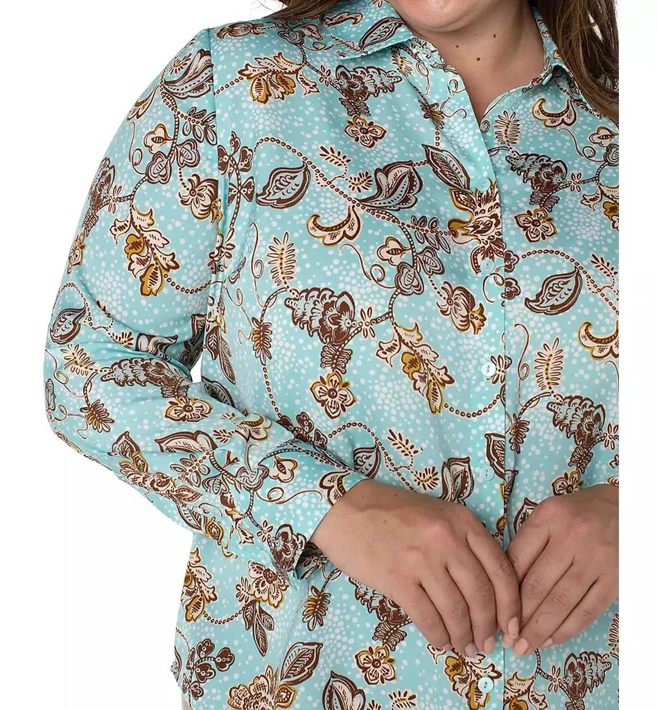 Liverpool Liverpool Plus Size Floral-Print Woven Button Blouse 4