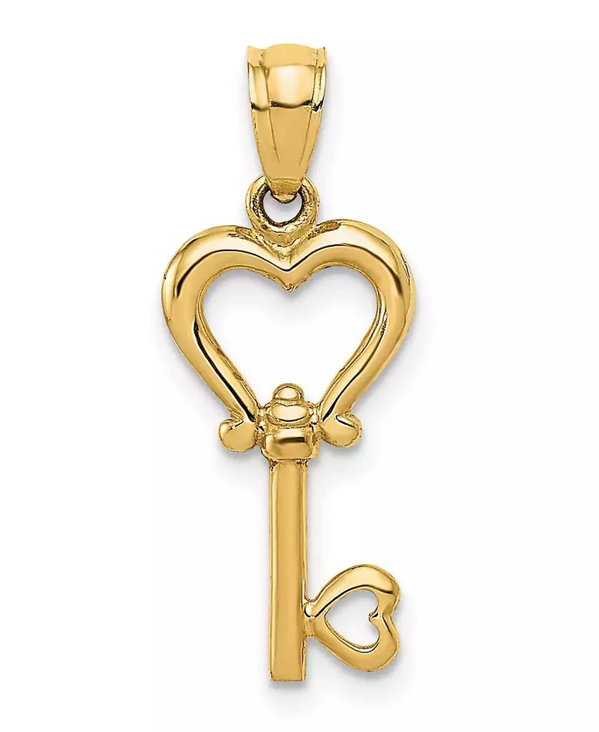 Macy's Heart Key Pendant in 14k Yellow Gold 1