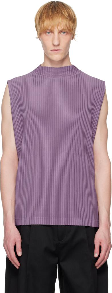 トップス HOMMEPLISSE ISSEYMIYAKE Rectangle Homme Plissé Issey Miyake Blue Rectangle Tank Top - Sleep