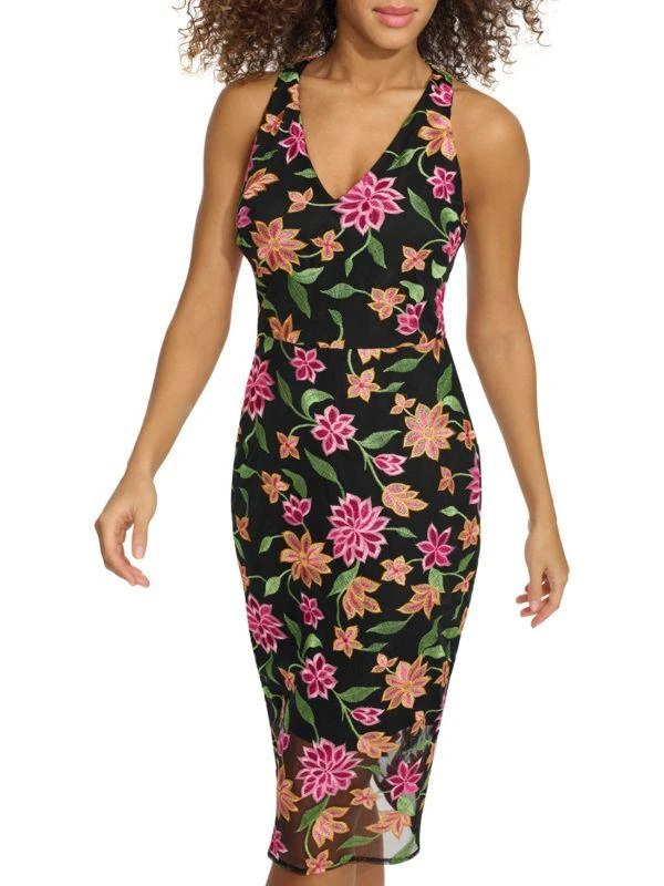 embroidered bodycon midi dress Neerus Green Ethnic Embroidered Slub Cotton Straight Dress for Casual Women  – Neerus India main image 1