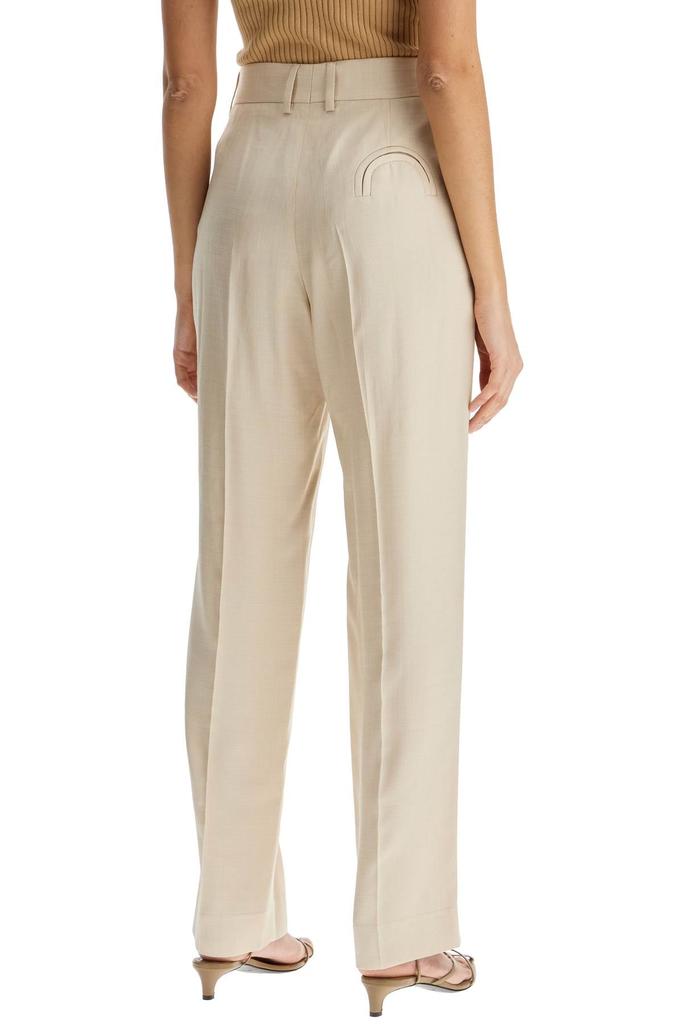 BLAZÉ MILANO Ivory Viscose Pants With Embroidered Pocket
